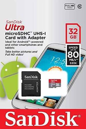Sandisk Ultra Micro Sd 32gb Clase 10 De 80mb Nueva Version