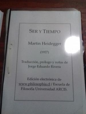Ser y Tiempo de Martin Heidegger