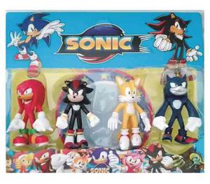 Sonic X 4 Muñecos De 12 Cm Articulados Exc!!