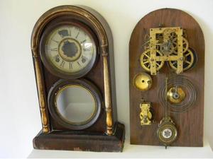 Antiguo Reloj Péndulo De Pared Mesa Waterbury  C/