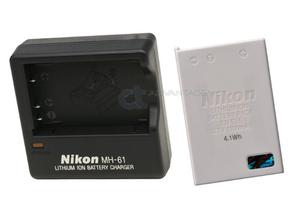 Kit Cargador Nikon Original Mh-61 + Bateria Nikon En-el5