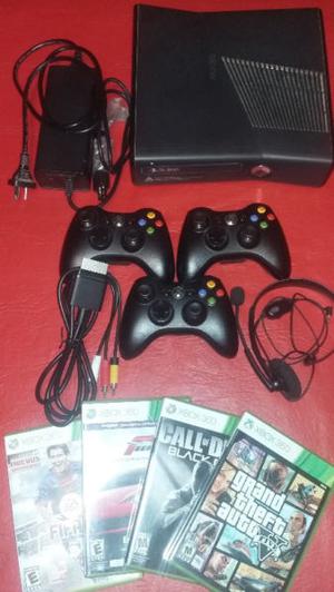 Xbox 360 Slim Sin Chipear Con 3 Joysticks,41 Juegos