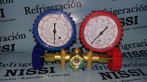 Manifold Alta/ Baja Con Visor De Liquido R410a/a/404a