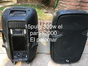 Par de bafles potenciados 15 pulgadas 300w,NO CANJE!