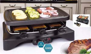 Parrilla Eléctrica Antiadherente Grill w 6 Racleteras