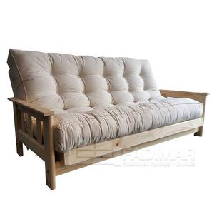 Futon 3 Cuerpos + Colchon Gabardina Cruda Fadimar