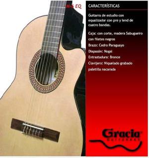 Guitarra Eléctrocriolla Gracia Modelo M6eq Con Funda