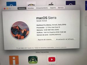 Macbook Pro 13 Retina , Muy Poco Uso!
