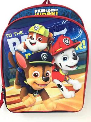 Mochila Paw Patrol Con Relieve (grande) Dos Bolsilos Nueva