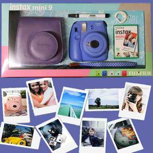 Caja Instax Mini 9 Azul Cobalto Cartera 10 Fotos Marcador