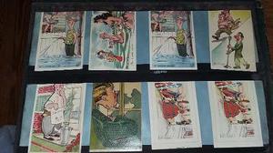 Lote 8 Tarjetas Postales Comicas Antiguas