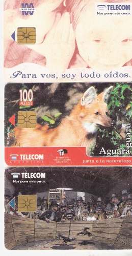 Lote:3 Tarjetas Telefonicas Telecom Canje