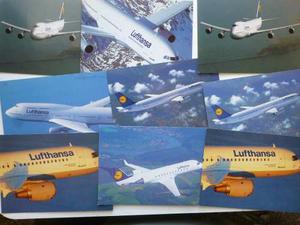 Lufthansa Lote De 29 Postales De Aviones Duplicadas