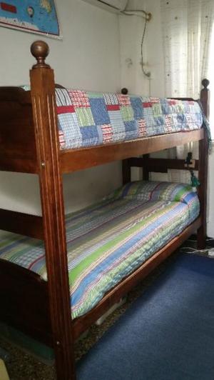 CAMA CUCHETA DE MADERA DE ALGARROBO- GRAN ESTADO USADA- CON