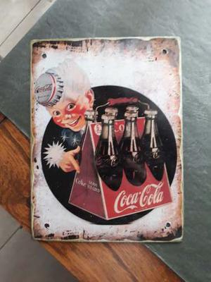 Cartel Chapa Vintage Retro Publicidad Coca Cola 20x15