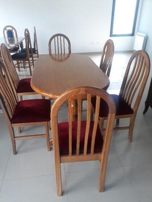 Juego comedor roble maciso