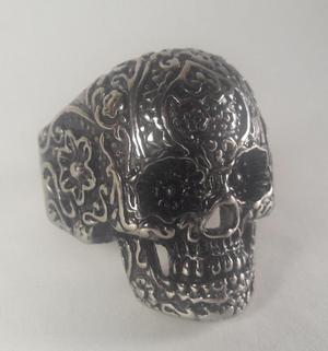 Anillo Skull Calavera Mexican Acero Negro