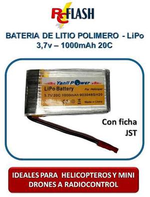Bateria Lipo 3.7v mah 20c Helicópteros Rc Litio