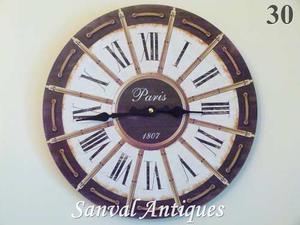 Liquido Reloj De Pared Deco Vintage Y Shabby 30 Cm Varios