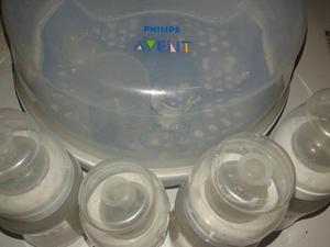 Set Esterilizador Micro Esencial Y 4 Mamaderas Avent Classic