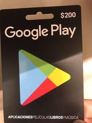 Tarjeta De Google Play $200
