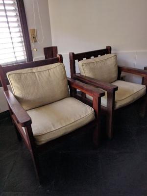 2 Sillones de algarrobo c/almohadones