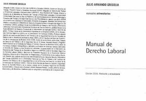 Manual De Derecho Laboral Grisolia- Uba Uade Uca