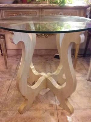 coqueta mesa de living en madera patinada $ 