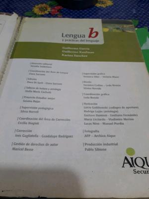 Lengua b y practicas del lenguaje.Editoral Aique