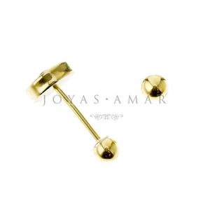 Aros Abridores Oro 18k Bolita Nº1 2,5mm Lili Garantia