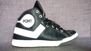 Zapatillas Pony cuero negras 39