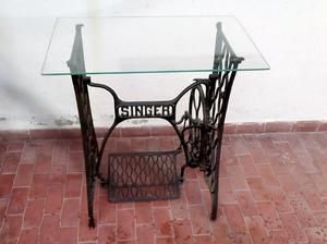 mesa de vidrio soporte de maquina de coser singer