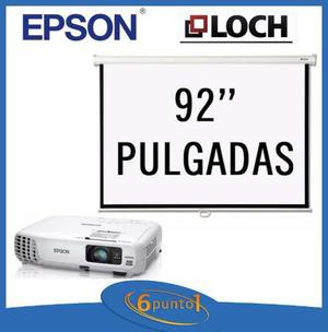 Combo Proyector Epson 740 Hd + Pantalla Loch 92'' Manual