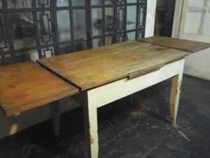Mesa de madera antigua de campo Extensible