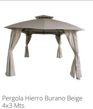 Pergola hierro beige 4x3