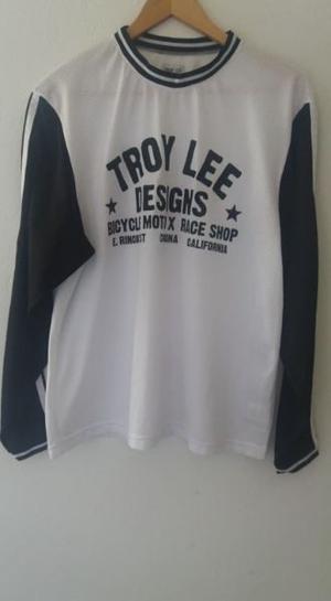 remera mangas larga Troy Lee Designs Bici Moto Blanco Y