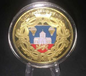 Moneda Medalla- Dia D  Conmemorativa-bañado Oro