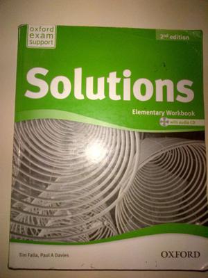 Libro de inglés Solutions elementary workbook con audio CD