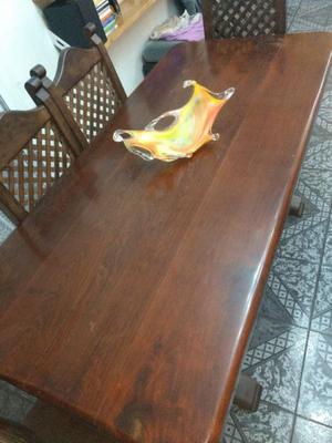 Mesa algarrobo maciza 1,70 con 6 sillas algarrobo