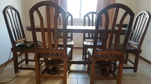 Vendo mesa y sillas de algarrobo