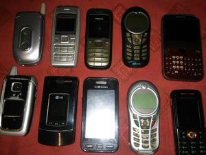 Antiguos celulares andando