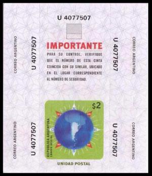 Argentina Sello Postal De Alta Seguridad N° 4 Tipo U