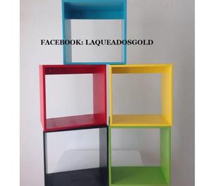 Cubos De MDF 35x35cm Estantes Organizador Elegi Color