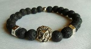 Pulsera De Hombre De Piedra Volcánica -mayma Queens Bijou