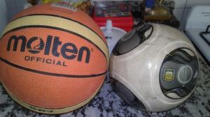 pelota de fútbol y básquet