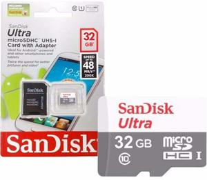 Memoria Celular 32gb Clase 10 Micro Sd Sandisk Smartphone