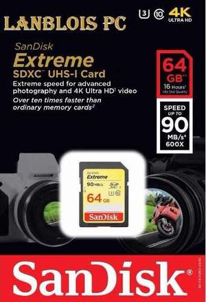 Memoria Sandisk Extreme Sdxc 64gb Clase 10 4k
