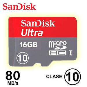 Micro Sd Adaptador 16gb Sandisk Ultra 80mb/s Full Hd