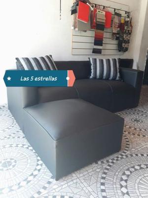 SILLON DE 3 CUERPOS EN ECOCUERO CON CAMASTRO MOVIBLE Y 2