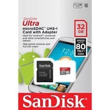 Sandisk Ultra Micro Sdhc 32gb 80mb/s -clase 10 + Adaptador